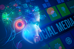 image depicting AI and social media