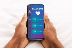 photo of a smart phone screen showing patient data from remote monitoriing