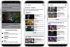 photo of 3 smartphone screens with Facebook video listings